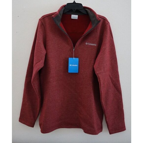 Columbia AM1534 Men's Sz S Red Great Hart Mountain III Half Zip Sweatshirt $75 - Picture 3 of 8